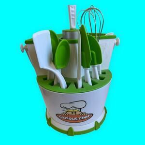 Curious Chef Kid’s Cookware Caddy with Real Kid Friendly Utensils